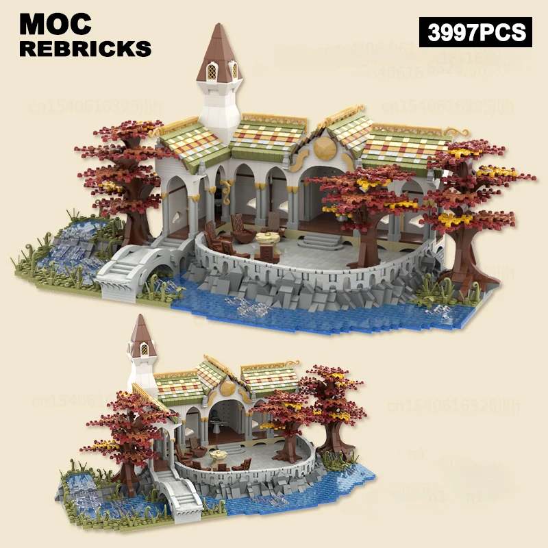 

UCS Movie Scence Series Rivendell MOC Council Building Blocks Technology Brick Street View Collection Toys Children's Christmas