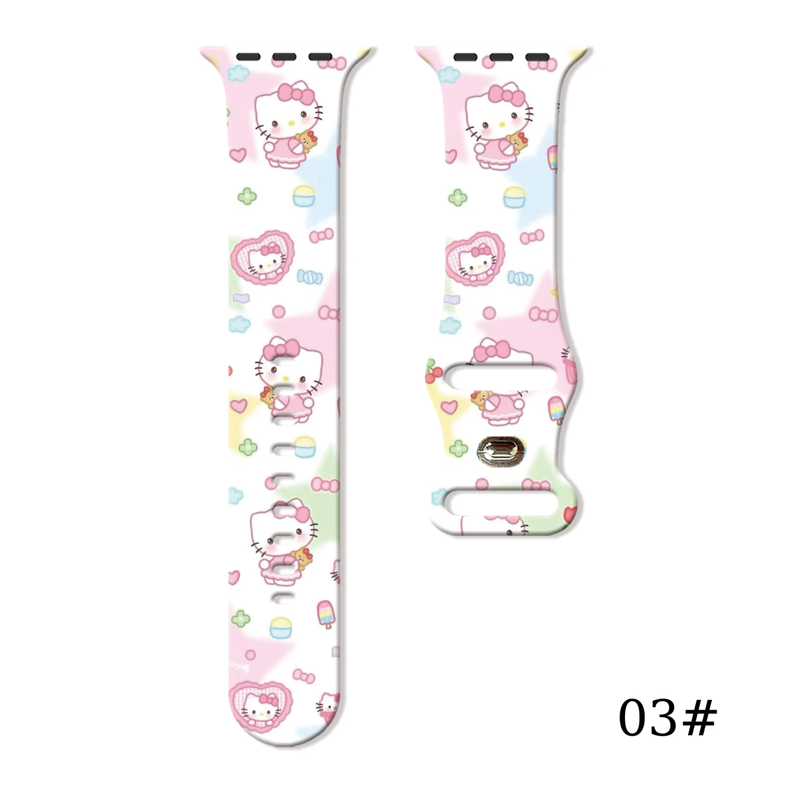 

Sanrio Hello Kitty printing Strap for Apple Watch 11 10 9 8 7 Band Replaceable Bracelet for iWatch 46mm 42mm 41mm 40mm Watchband