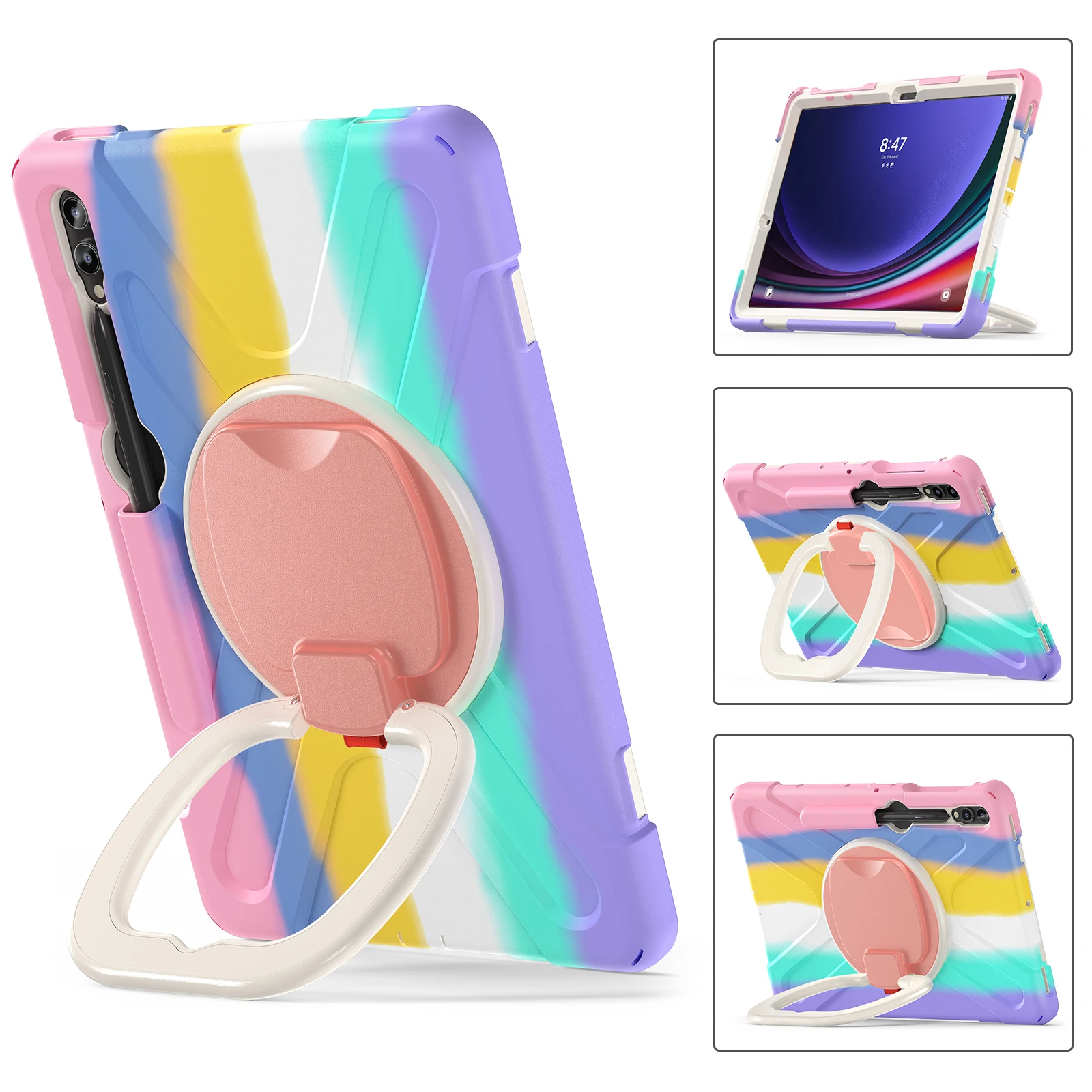 Shockproof Heavy Duty Hard Back Case for Samsung Galaxy Tab S10 Plus 12.4 inch S10 Ultra 14.6 inch with Hand Holder Casing Cover