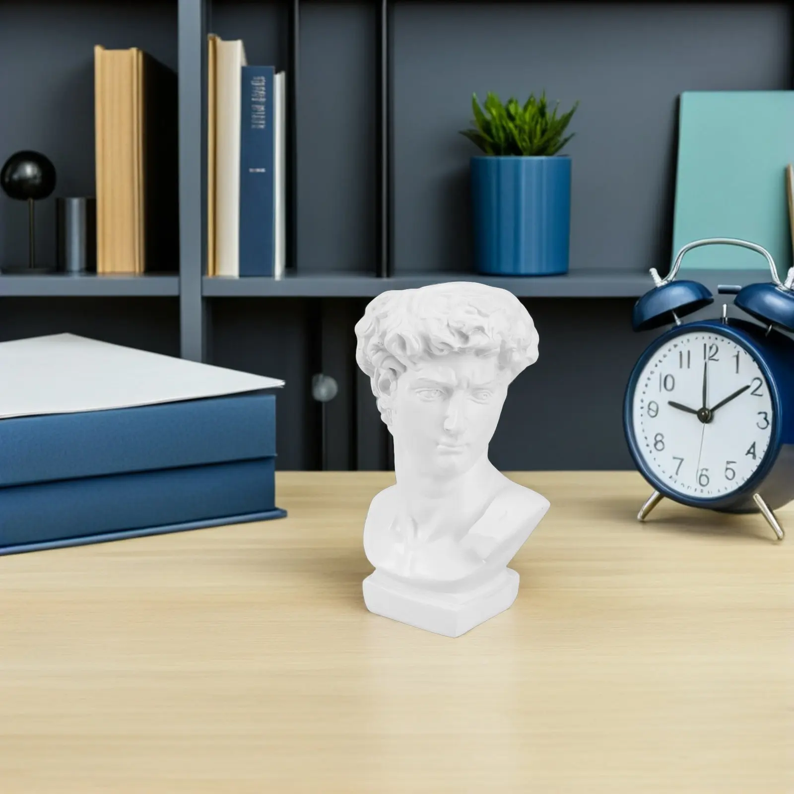 David Statue Resin Pen Holder Pencil Pot Flower Arrangement Vase Portrait Design Decor for Home Office Garden Balcony Terrace