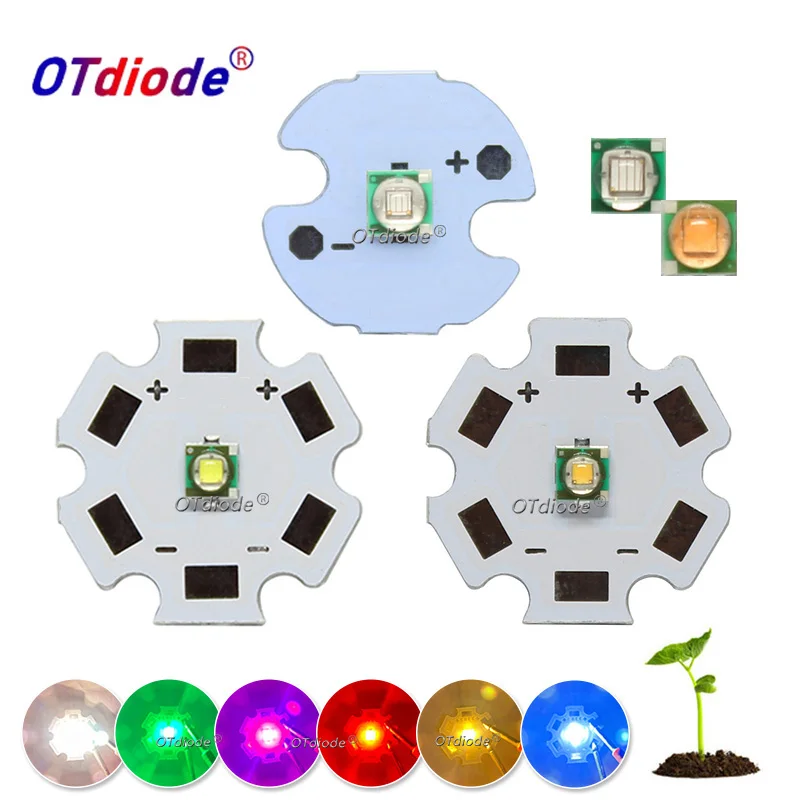 SMD LED de alta potência Chip, Branco, Vermelho, Verde, Azul, Amarelo, Cor-de-rosa, 16mm, 20mm, LED PCB, 3W, 3535, XPE, XP-E, R3, 3535, 1PC