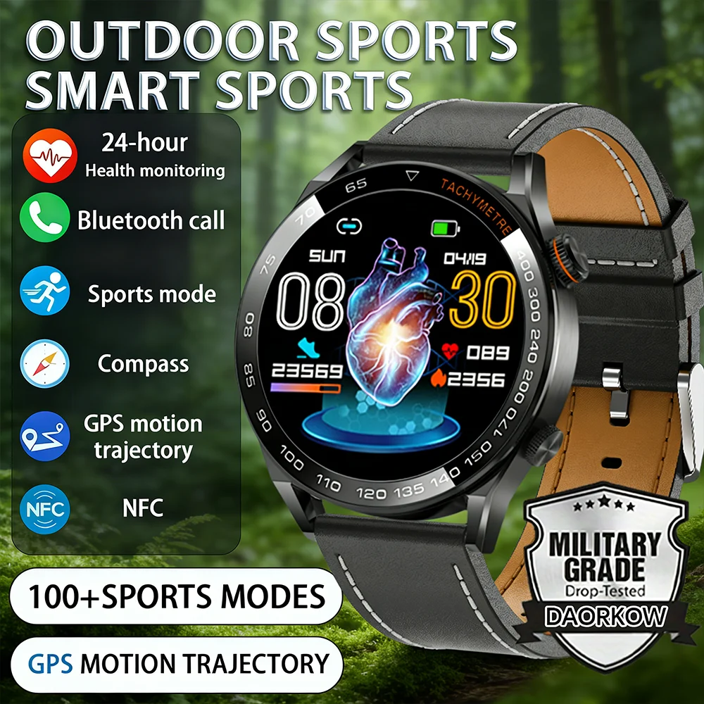 

2026 New Outdoor Sports Smartwatch Men GPS Positioning 350mAh HD Call 1.5-inch AMOLED Screen Compass Life Waterproof smartwatch