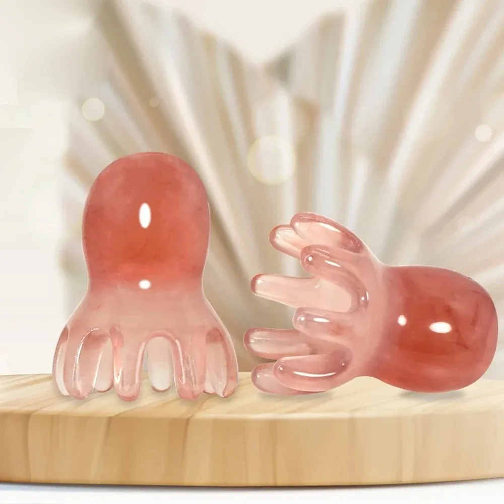 Cute Resin Octopus Comb - Scraping Scalp Massager Hair Care Tool for Meridian Scraping Acupuncture SPA Gua Sha Health Massage