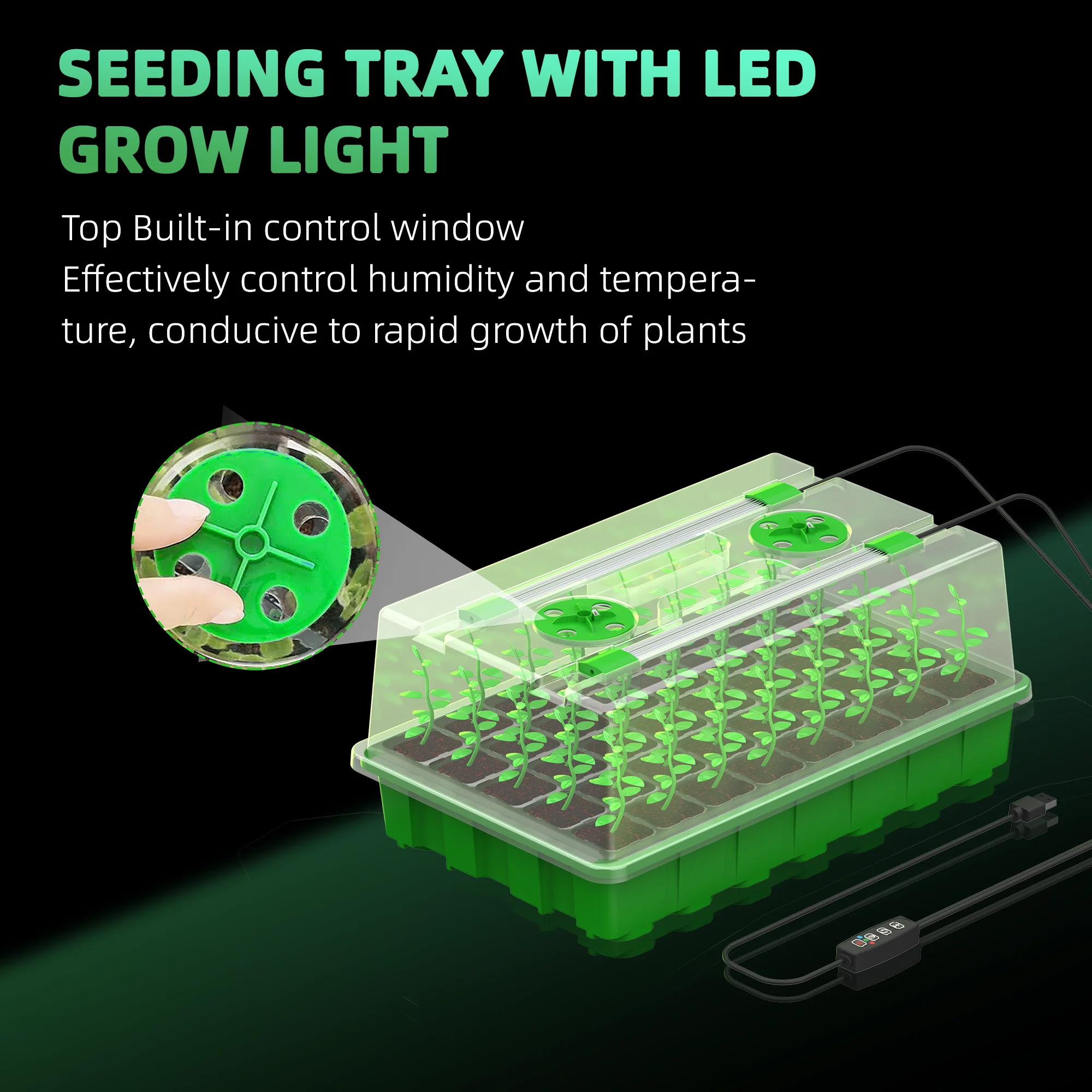 Plateaux de démarrage pour plantes, kit de démarrage, pour semis, avec 40 cellules, pour serre légère