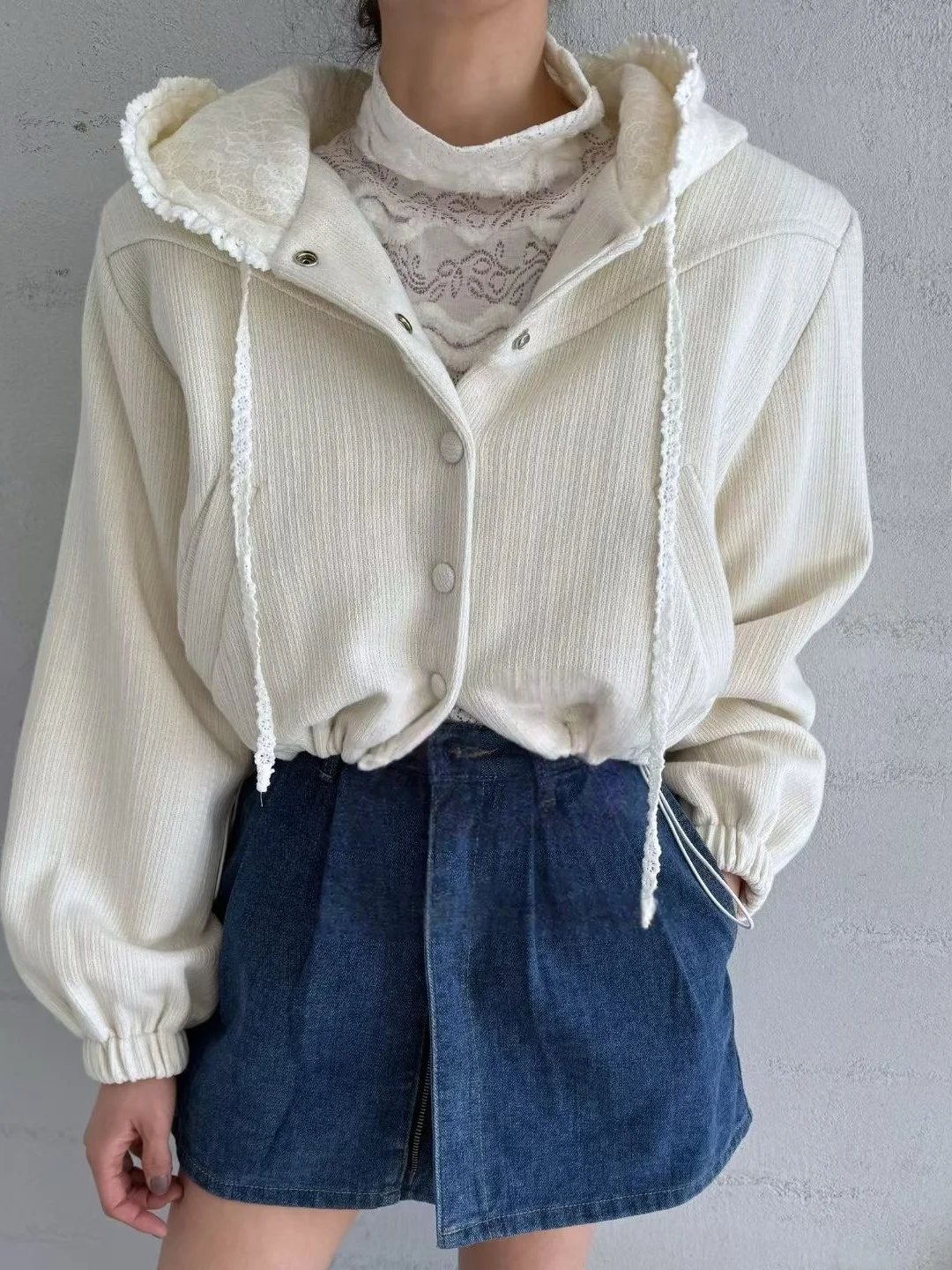 

Faionable ort Cotton Blend женское теплое универсальное осенне-зимнее корейское пальто свободного покроя на шнурке