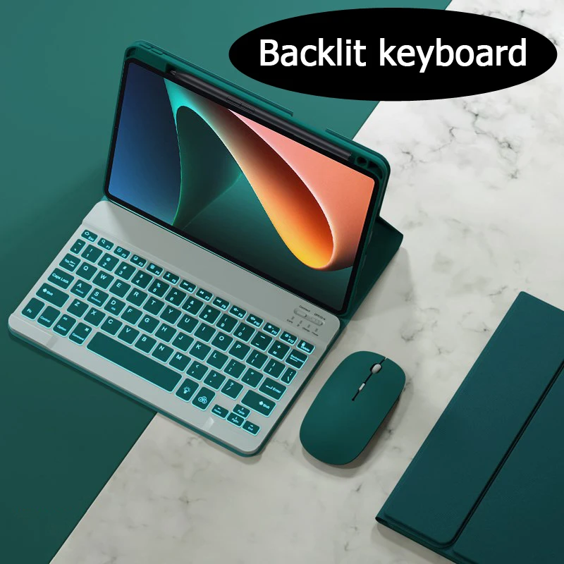 

7-color Backlit Keyboard for Xiaomi Pad 6 Mi Pad 6 Pro 11 inch 2023 with Pen Holder Stand Cover Keyboard Spanish Russian English
