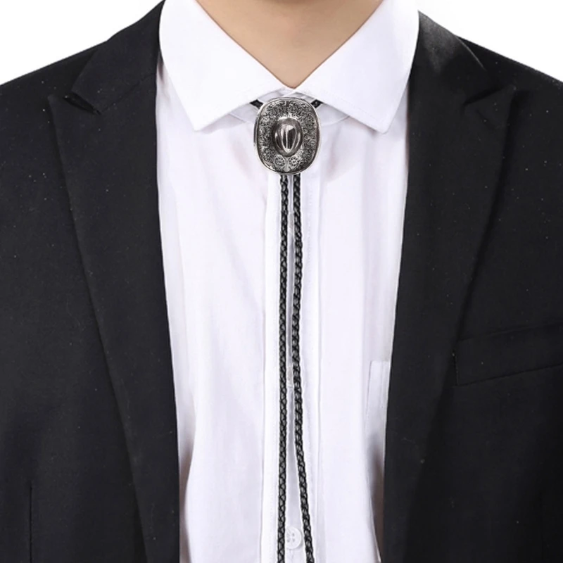 Vintage Bolo Tie for Women Men Collar Pendant Necktie Western Cowboy Necklace Bolo Tie Country Concert Rodeos Neckwear