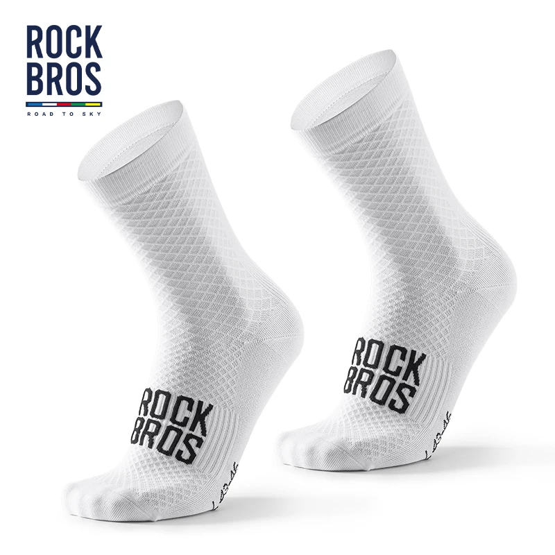 ROCKBROS Fietssokken Rustgevende sportsokken Schokabsorberende fietssokken Ademende stof Hoge elastische outdoorsokken Een paar