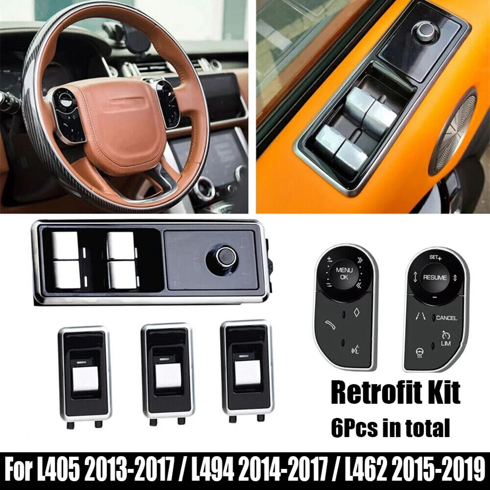 

Car Steering Wheel Control Button+Window Switch For Range Rover L405 13-17 L494 L462 Window Digital Switch Retrofit Kit