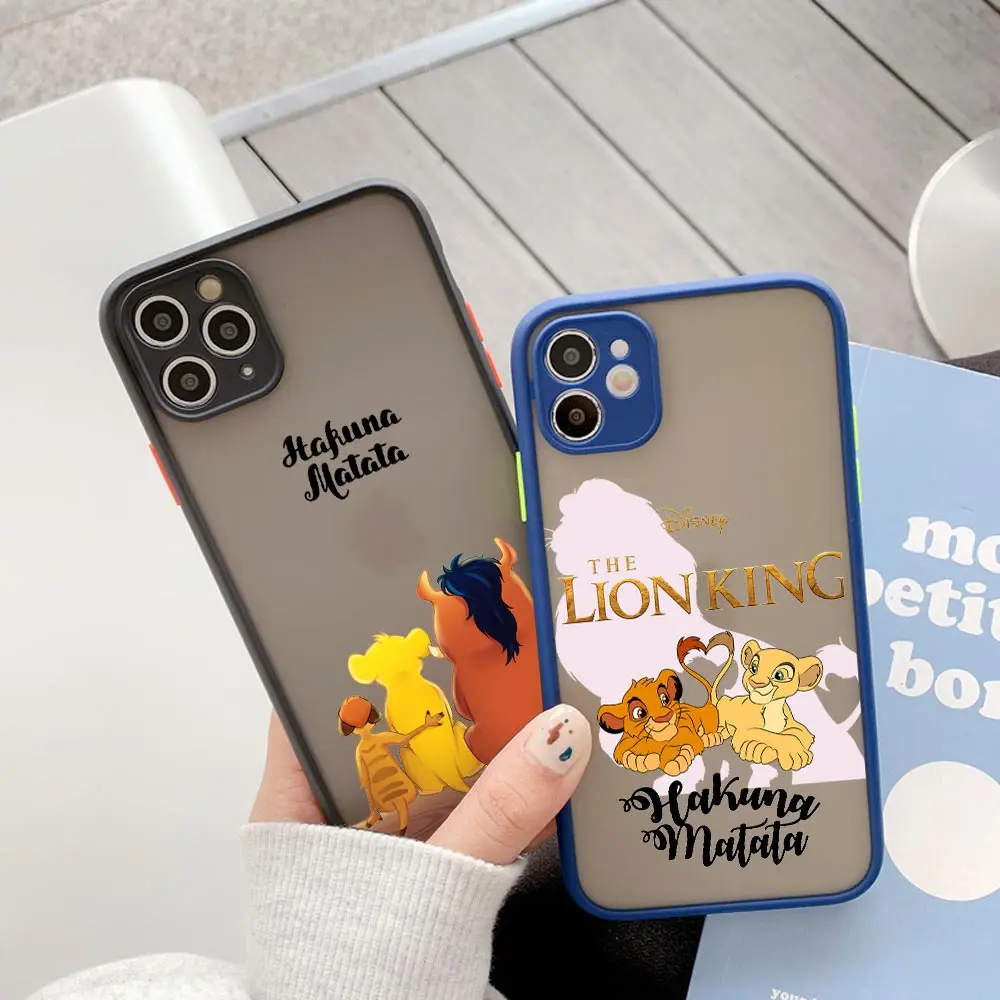 D-Disney The Lion King HAKUNA MATATA Phone Case For Apple iPhone 14 15 Plus 11 13 Pro Max 12 Mini XS XR 7 8 15 Pro Frosted Cover