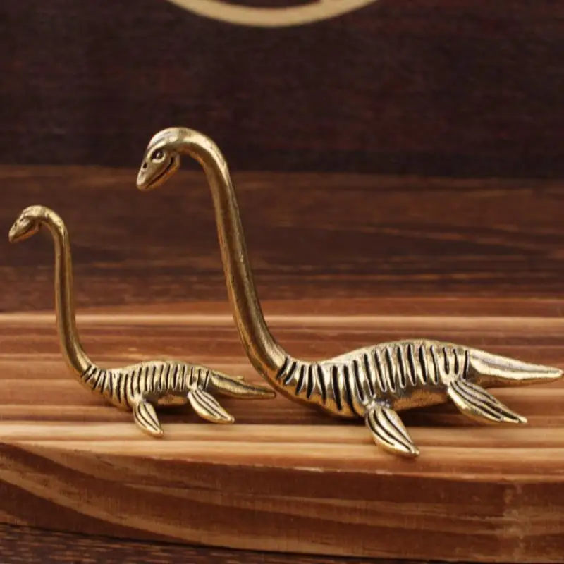 New 1Pcs Of Large And Small Loch Ness Monster Brass Ornaments Creative Loch Ness Monster Metal Crafts Gifts Desktop Decoration