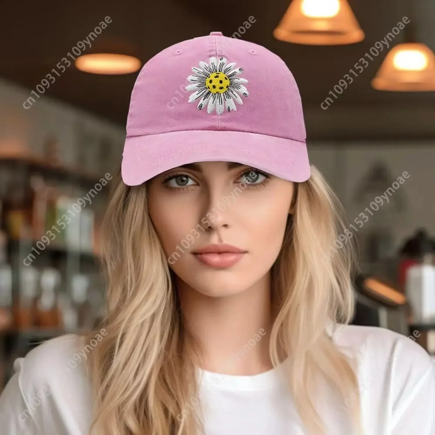 Daisy Washed Denim Embroidered Baseball Cap  Ajustable Classic Man Women Trucker Hat Outdoor Activies Dad Hats Casual Caps