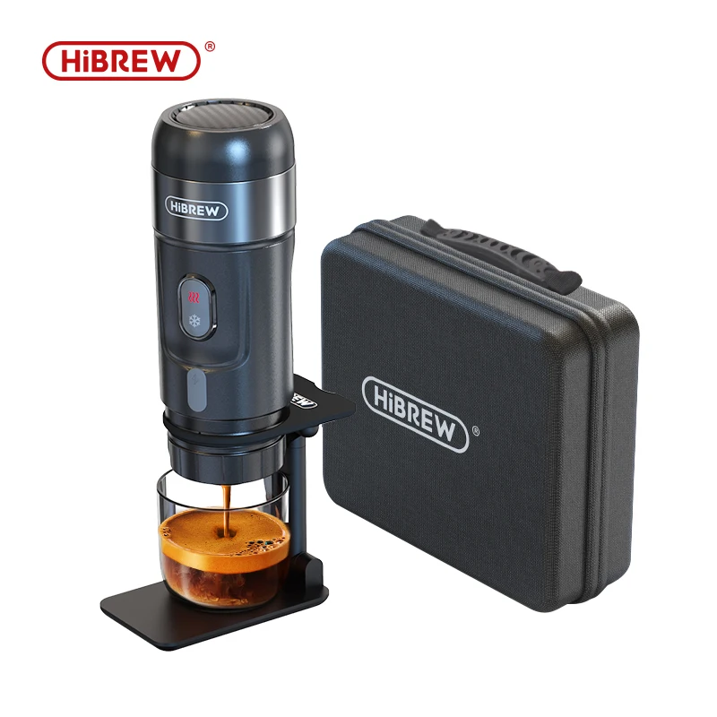 HiBREW Portable Coffee Machine Expresso Coffee Maker Fit Nexpresso Capsule Coffee Powder for Car Camping & Home Heat Water H4A