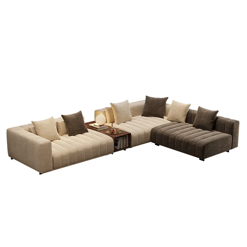 Rozkładana sofa do salonu miękka brązowa wygodna designerska poduszka dmuchana Sofa ludzki włoski Salon Meuble meble mieszkaniowe