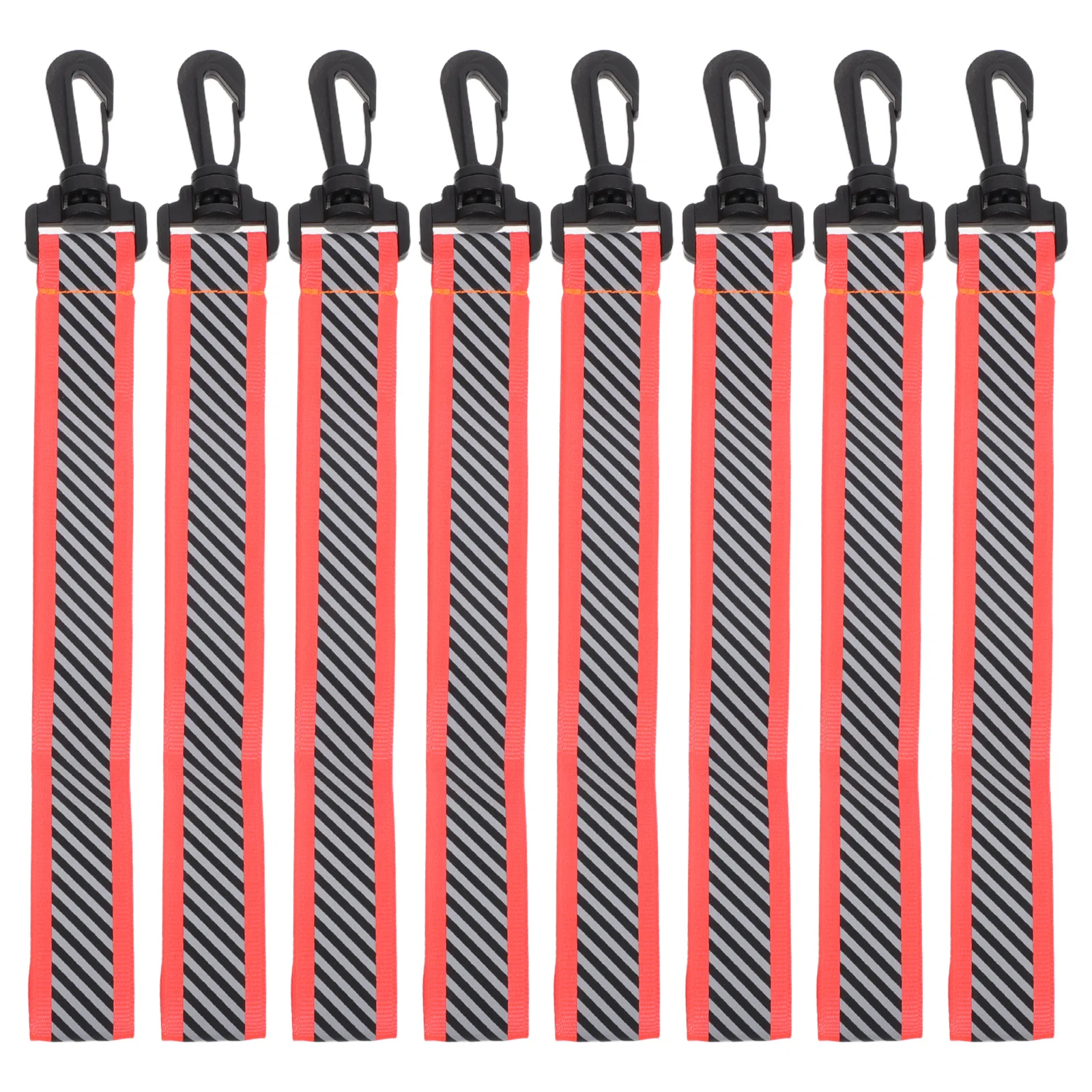 

8Pcs Reflective Safety Keychains Double Sided Straps High Visibility Reflectors for Backpack Leash Running Cycling Outdoor