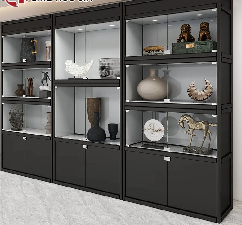 

Museum Glass Cabinet Display Cabinet Antique Calligraphy and Painting Porcelain Cultural Relics Exhibition Cabinet