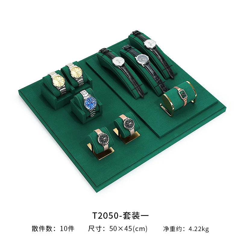 

Роскошный зеленый органайзер для часов, набор подставок из микрофибры, зеленый поднос для часов, поднос для дисплея, лестница, подставка для часов, organizadores