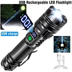 1000000LM Most Powerful Led Flashlight Rechargeable 800W LED Flashlights High Power Zoom Torch Long Range 3000m Tactical Lantren