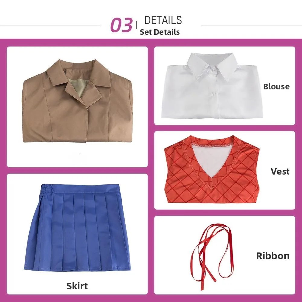 loween Performance Costume Monica Women's Clothing Literary Club Cosplay Suit Monica Cosplay orm eepskin PU Material