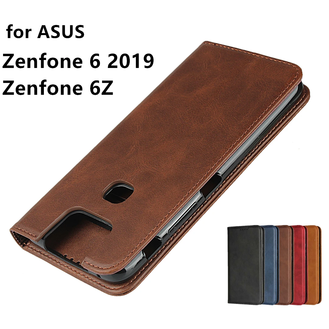 

Кожаный чехол для ASUS Zenfone 6Z Zenone 6 2019 ZS630KL, флип-чехол, держатель для карт, кобура с магнитным притяжением, чехол-кошелек