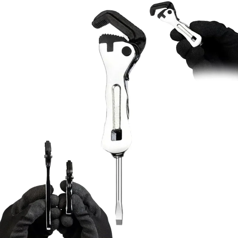 Mini Stubborn Wrench, Mini Self Adjusting Wrench Mini Stubborn Pipe Vise Wrench 2 in 1 Wrench Tool for Tight Space Mini