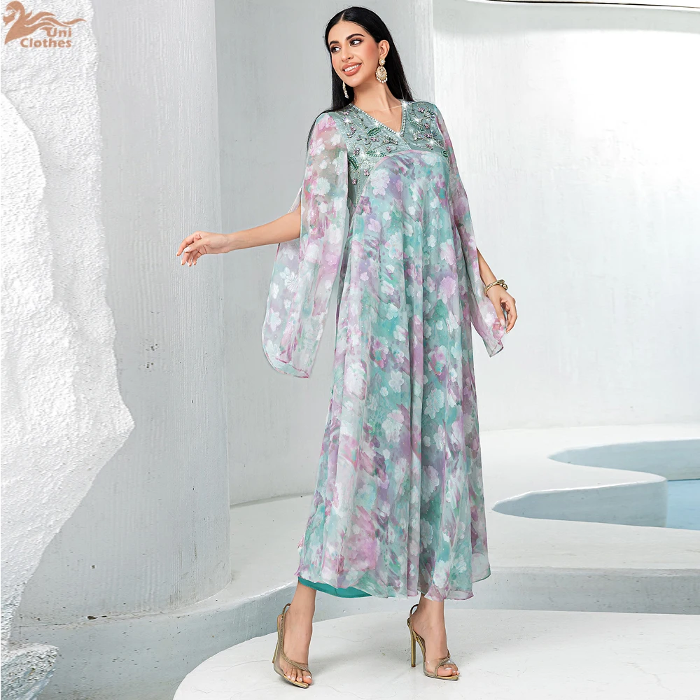 Dubaï manches évasées Abaya vêtements de prière femmes modeste mode musulmane Robe longue Kebaya Caftan Robe Femme Musulmane caftan Robe