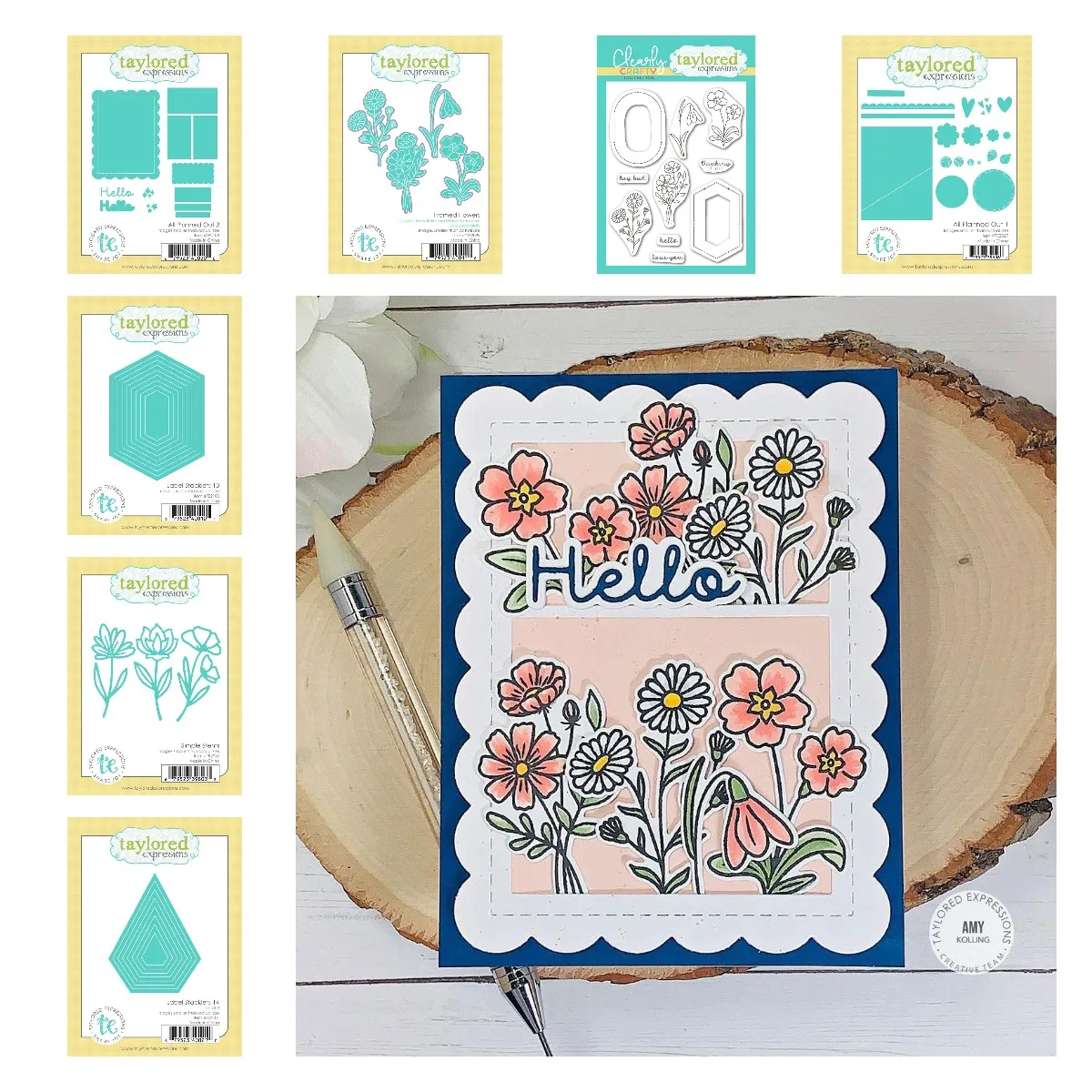 Label Stacklets Framed Flowers New Arrival Clear Stamps or Metal Cut Dies Sets for DIY Crafts Making Greeting Cards Scrapbooking