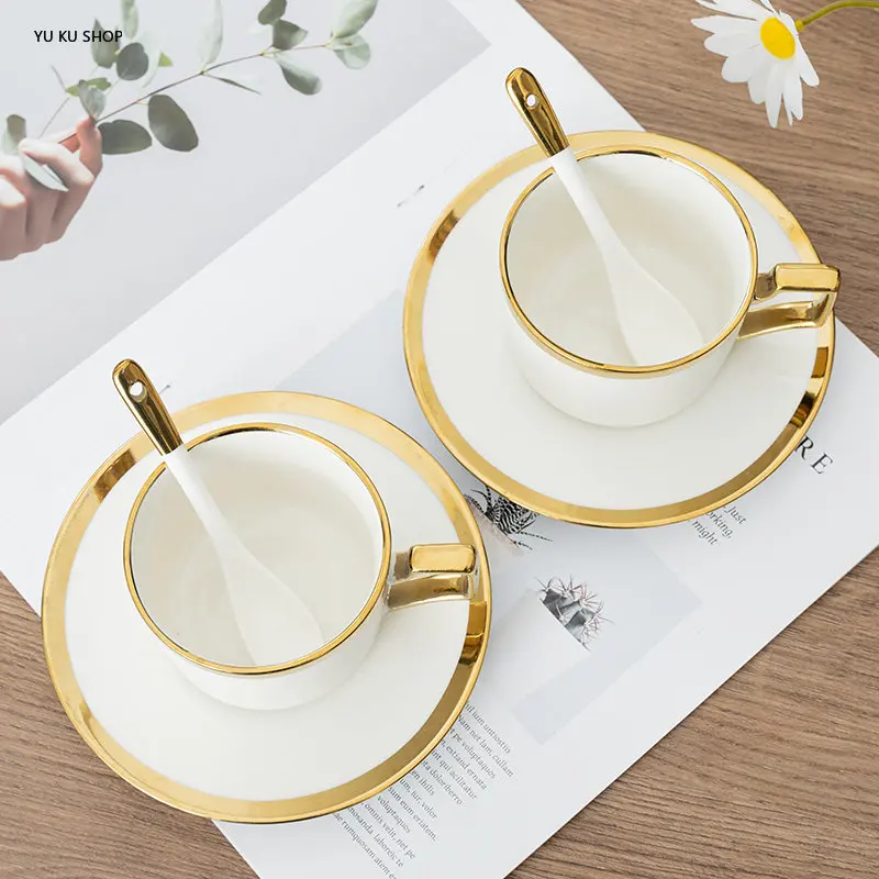 

Luxury Phnom Penh Mugs Coffee Cups Saucer Set European Tea Cup Porcelain Coffee Utensil Ceramic Pot Drinkware Free Shipping