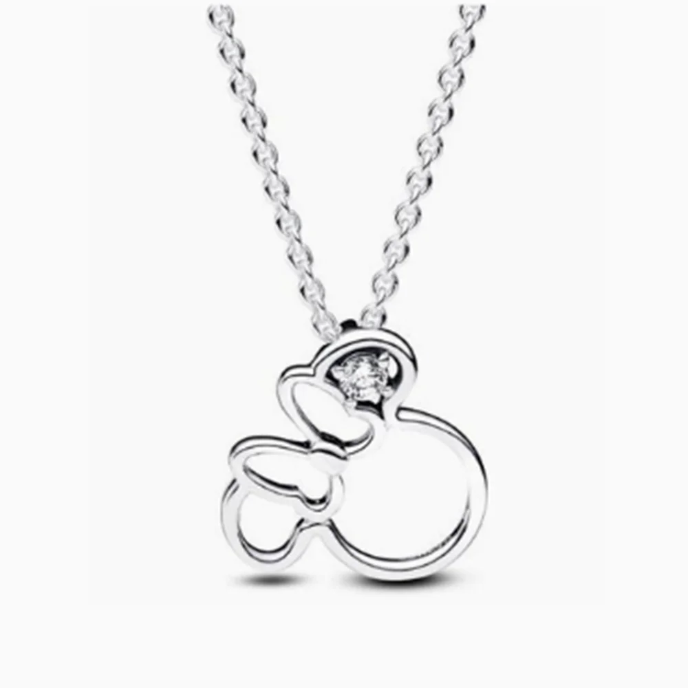 2026 Neue 925 Silber Schleifen-Liebes-Schlüsselanhänger-Halskette für Damen – DIY-Modeschmuck-Geschenk für Hochzeiten und Partys