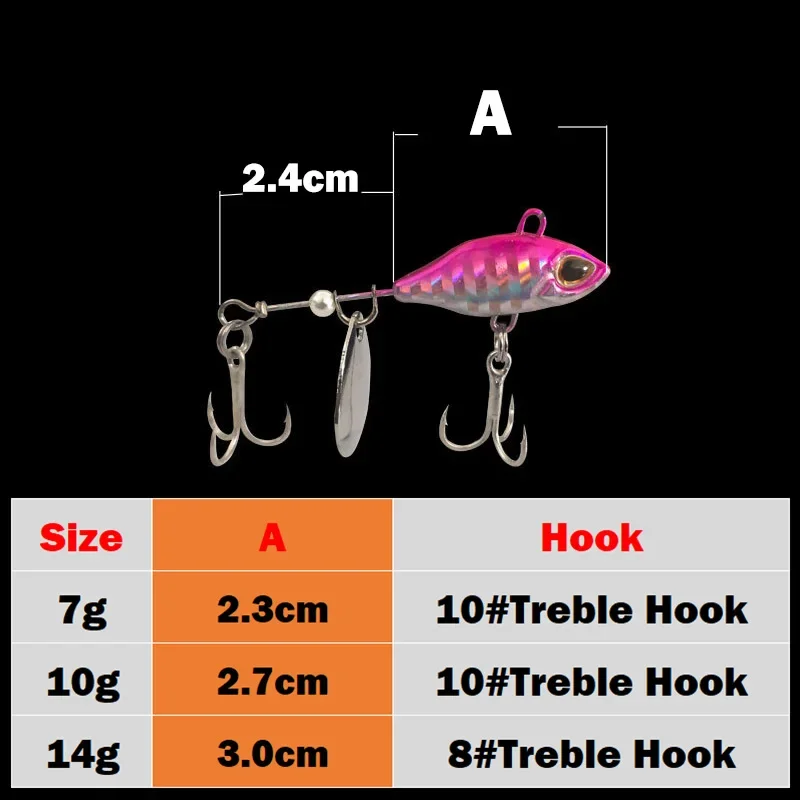 OUTKIT Long Shot Rotierender Schwanz VIB Vibration Köder Spinner Löffel Angelköder Jigs Traktor Angeln Harte Köder Tackle Pesca