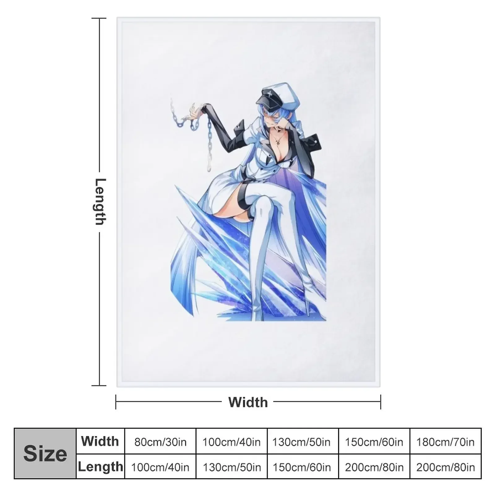 Esdeath manga Waifu : Akame ga Kill Throw Blanket Sofa Luxury Brand Flannel Fabric Blankets