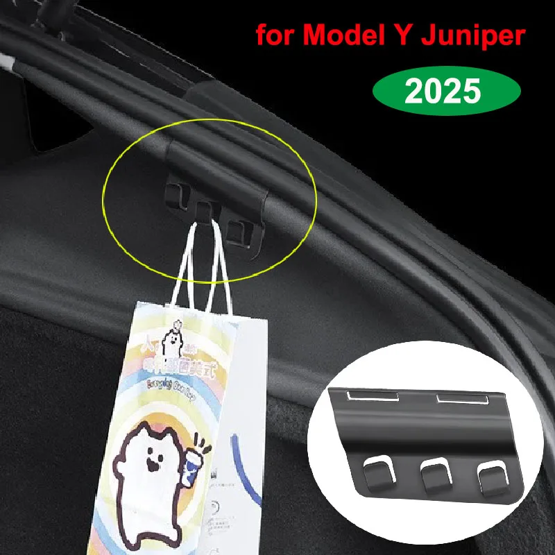 

for Tesla New Model Y Juniper 2025 Launch Rear Trunk Hook Storage Multiple Holder Button Cargo Grocery Bag Umbrella Hanger Clips