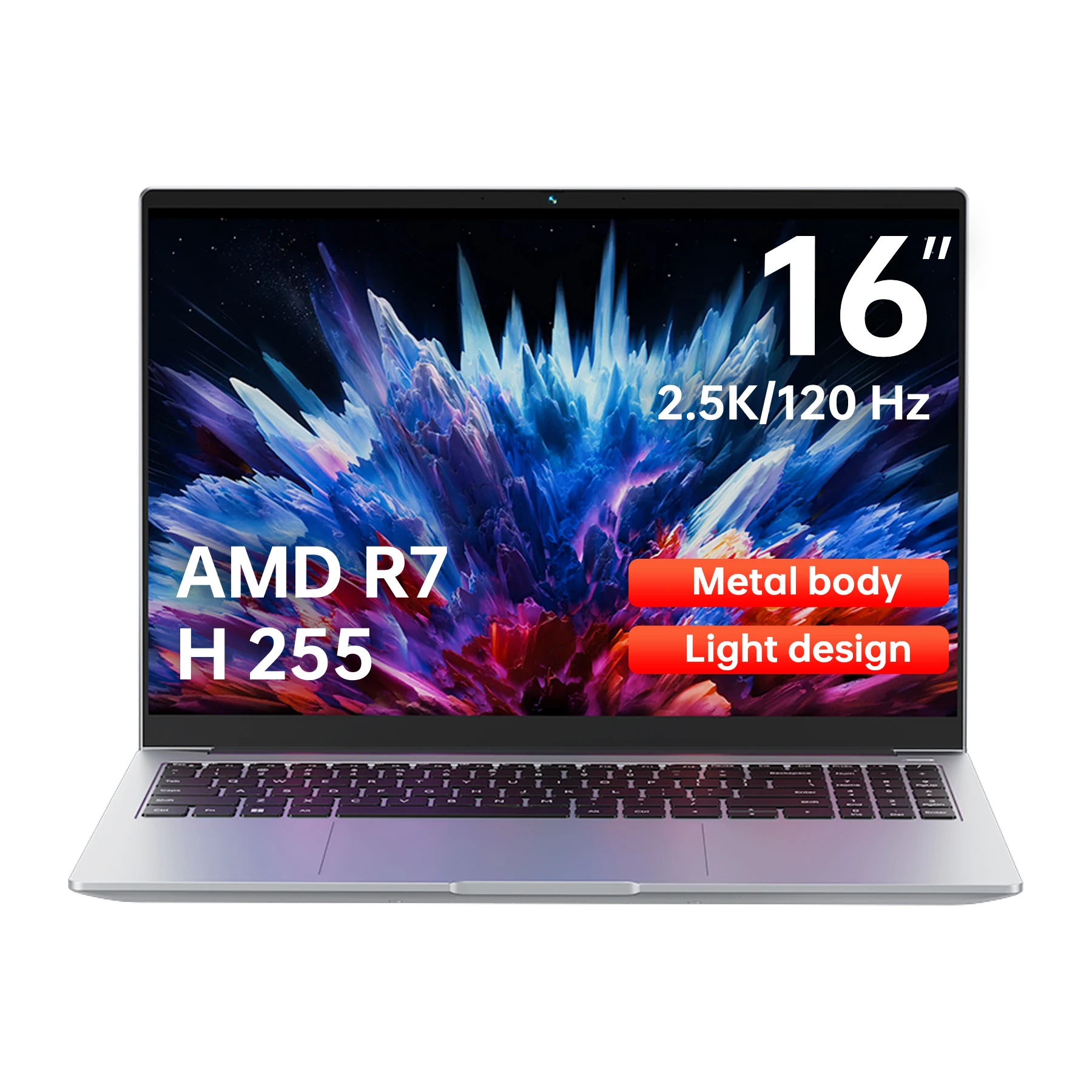 Firebat U6C Portátil para juegos de 16 pulgadas AMD Ryzen7 H255 8C/16T LPDDR5 32 GB de RAM M.2 PCIe4.0 1 TB SSD WiFi6 BT5.2 Pantalla de 16 pulgadas 2K 120 Hz Multifuncional Tipo C 100 W PD Windows11 Computadora de escritorio