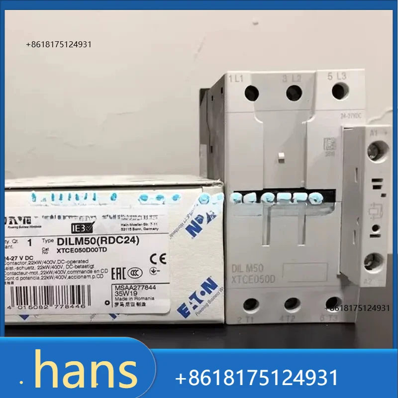 2026 Factory Direct Sales EATON Eaton Muller, Contactor DILM50 RDC24 New 24-27VDC Spot XTCE050D