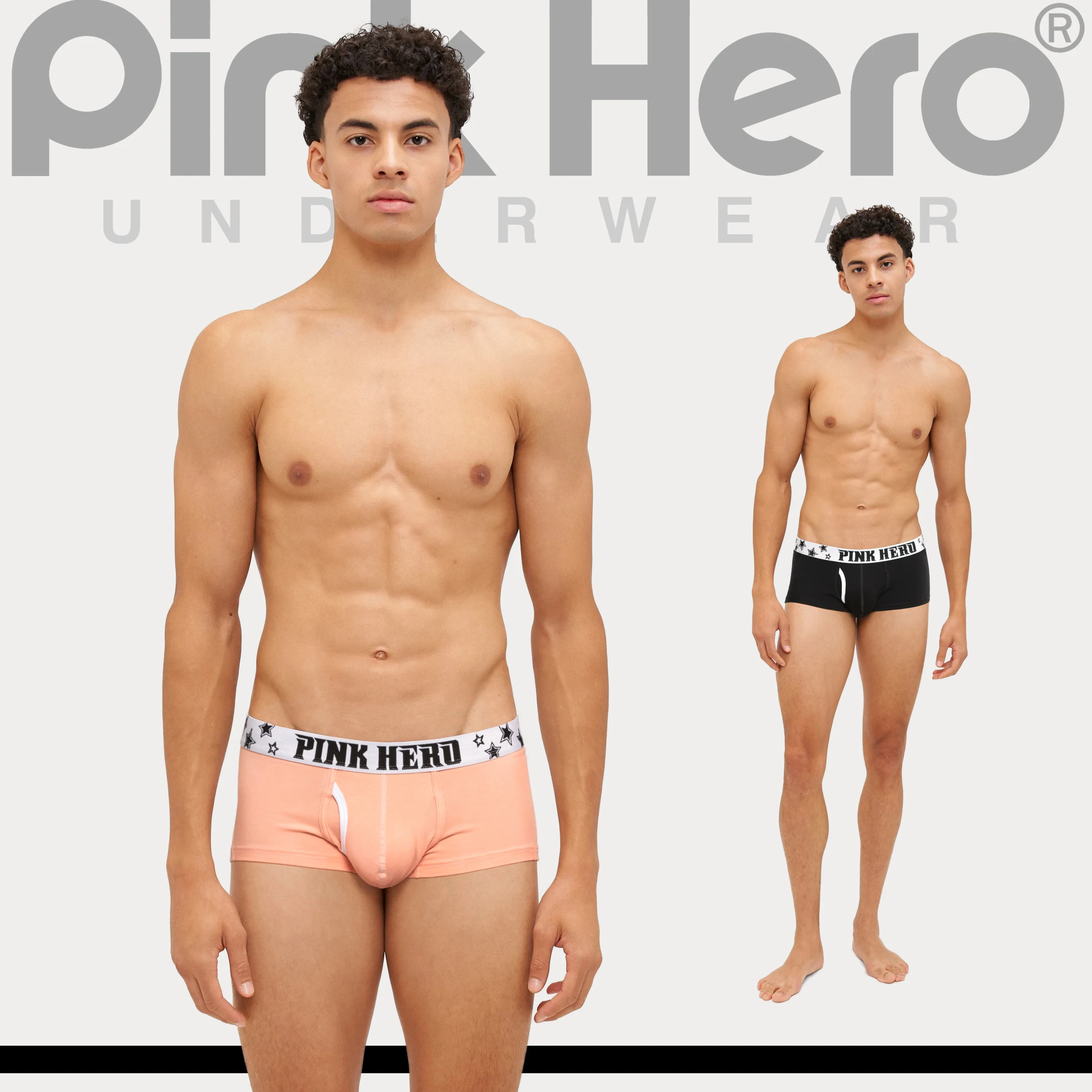 PINK HERO 267 Men\'s Cotton Boxer Briefs ，Sexy Original Underwear，Men\'s Panties，Underpants,Calzoncillos hombre
