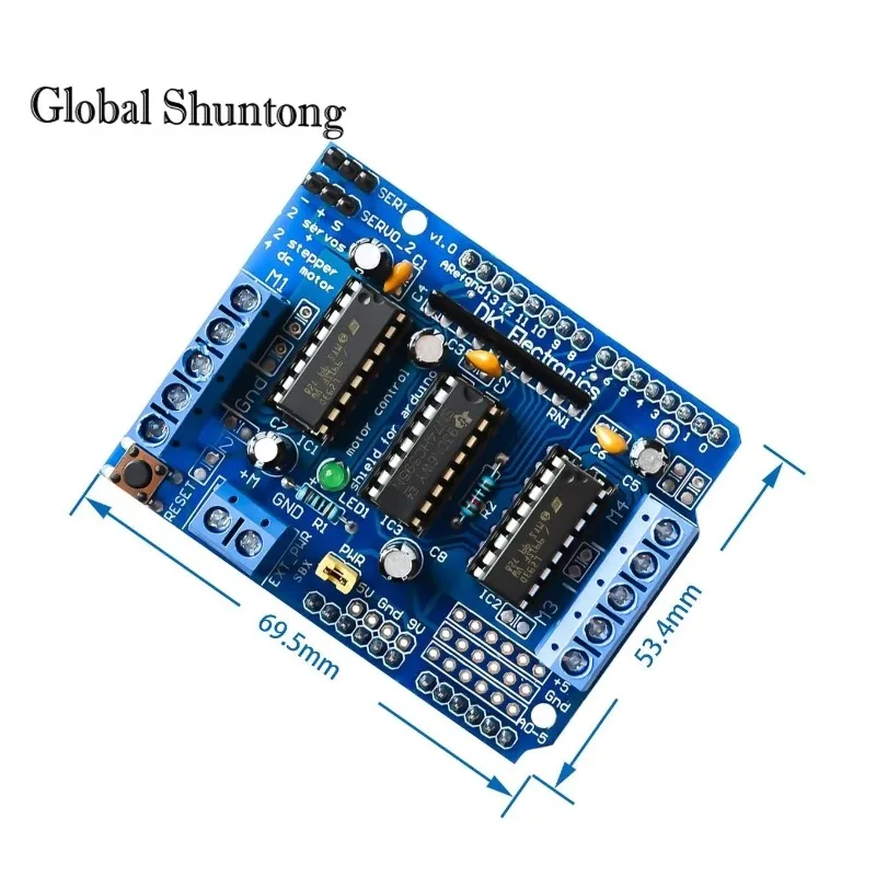 1Pcs L293D Stepper Motor Driver Board Control Shield Module Motor Drive Expansion Board for Arduino Mega2560 4-Channel UNO R3