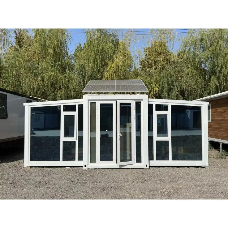 Low Price High End Double Wings Folding House 1 Bed Room 1 Bath Room 1 Kicken Container House