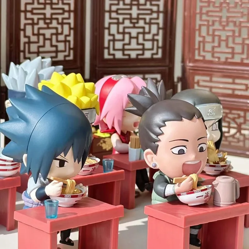 Nuevo Baidai Naruto Breeze Lamian Noodles tema caja ciega versión Q Naruto Sasuke figuras de Anime decoraciones de mesa regalos de cumpleaños