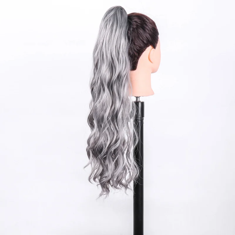Long Curly Ponytail Wig for Women, Fluffy Natural Invisible Claw Clip Ponytail Wig view 3