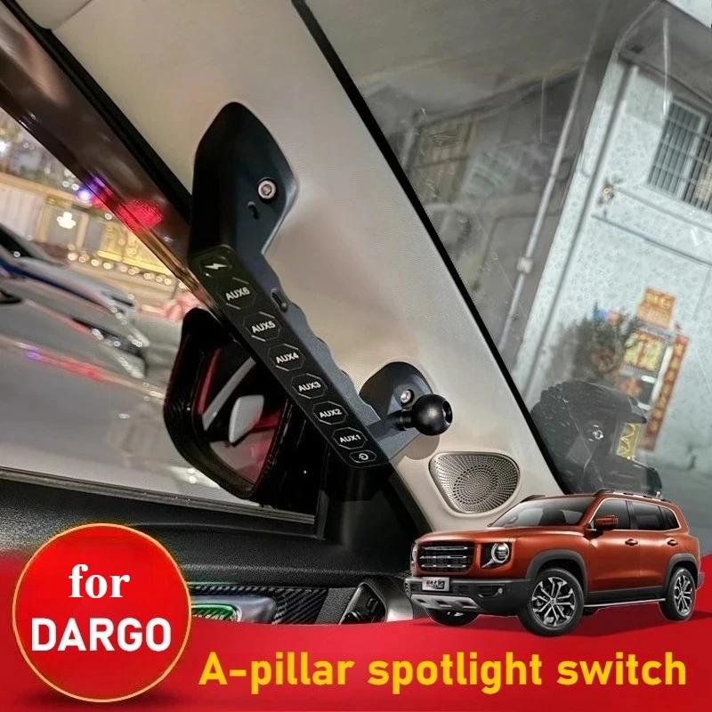 For Haval DARGO Car A-pillar 6-way Handle Switch Car Modified Spotlight Wireless Remote Control Car Led Spotlight Accessories