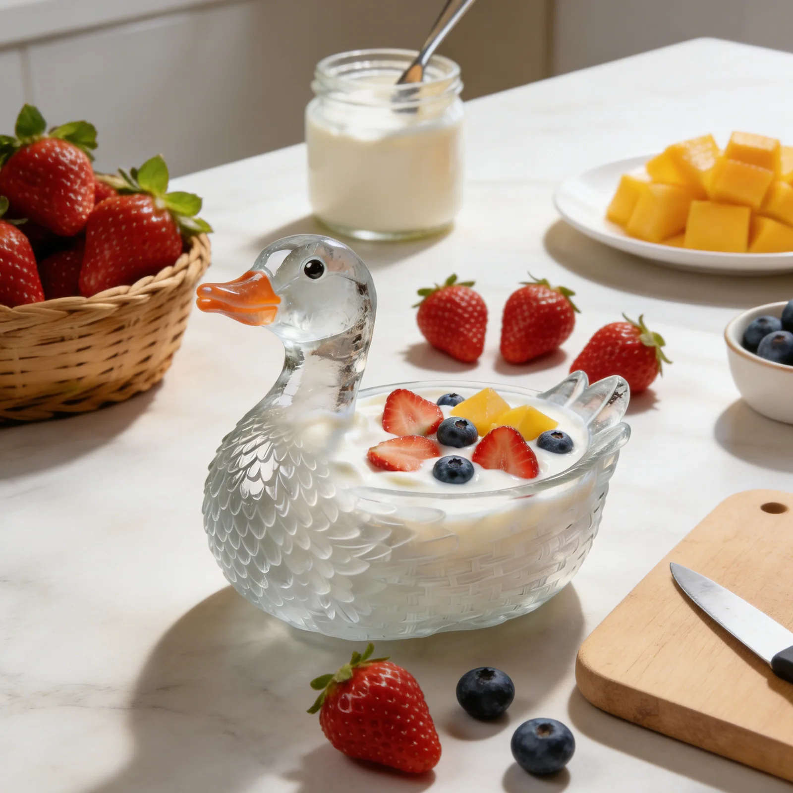 

Simulation Duck Silicone Mold DIY Duck Peacock Ice Bowl Panna Cotta Milk Tea Fruit Cup Plaster Mold Dessert Baking Accessories