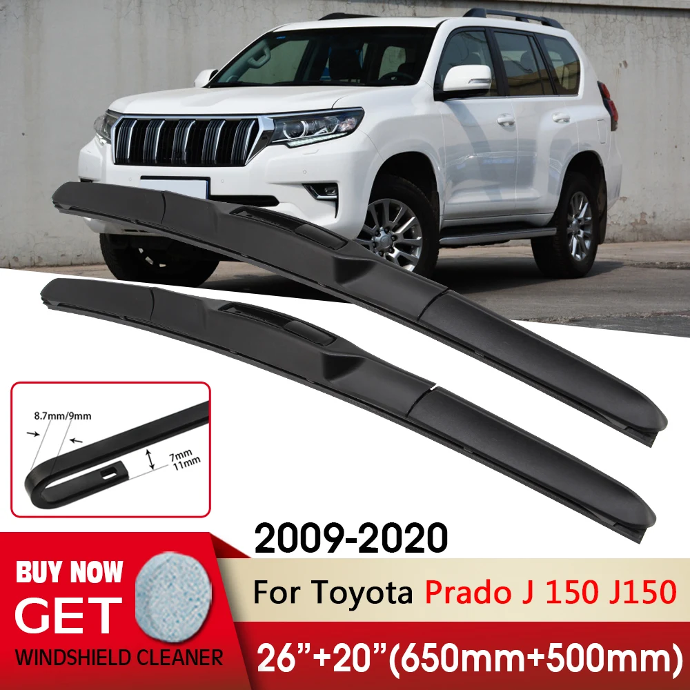 

Car Wiper Front Wiper Blades 26"+20" For Toyota Prado J 150 J150 2009-2020 Fit U Hook Arm Windshield Windscreen Front Window