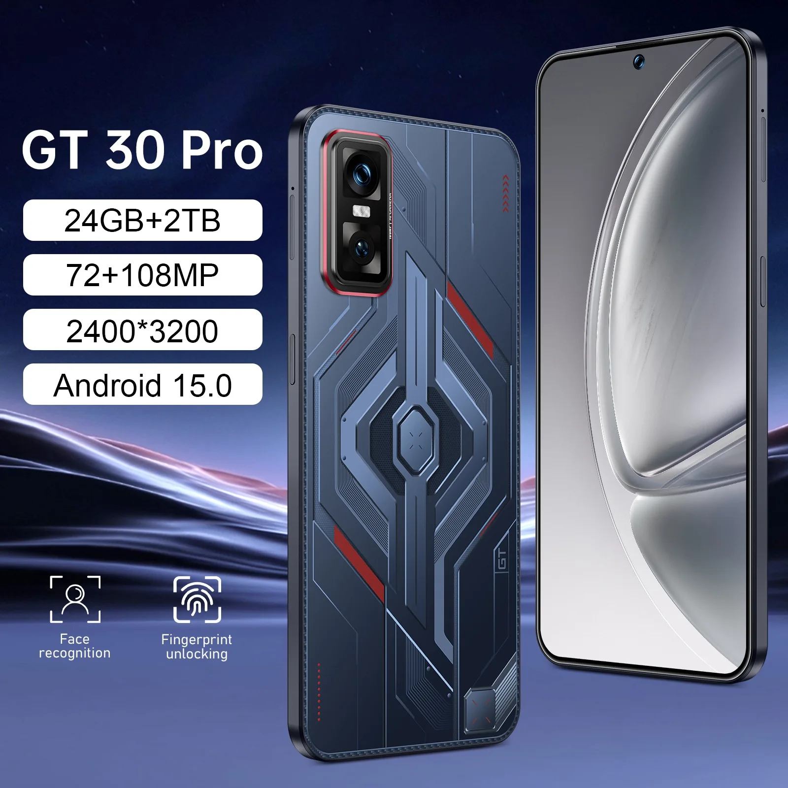 

2025 Original Tablet GT 30 Pro 7.3 inch HD 4K Android 15 24GB+2TB 7800mAh Battery 4G 5G Dual Sim Card WiFi GPS Google