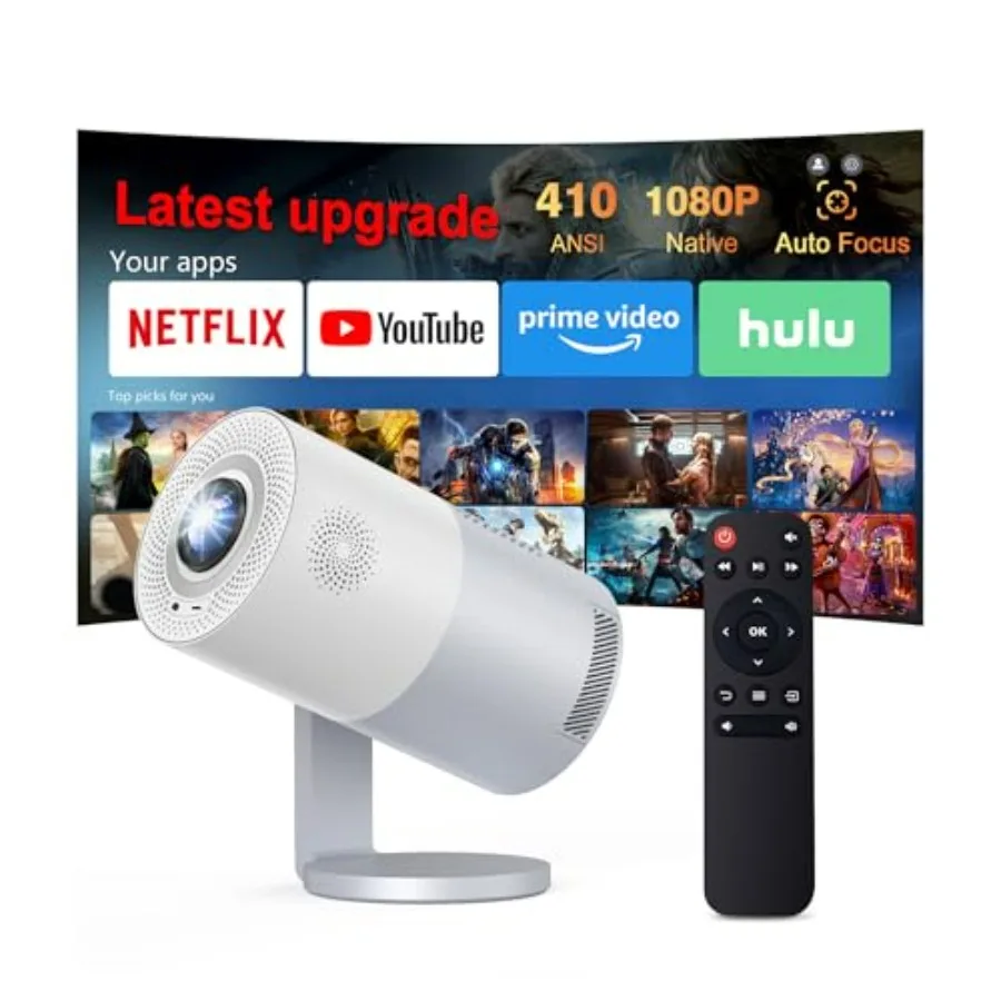 

Новейший портативный мини-проектор с разрешением Native 1080P и поддержкой 4K, яркостью 410 ANSI люмен и функцией автофокусировки
