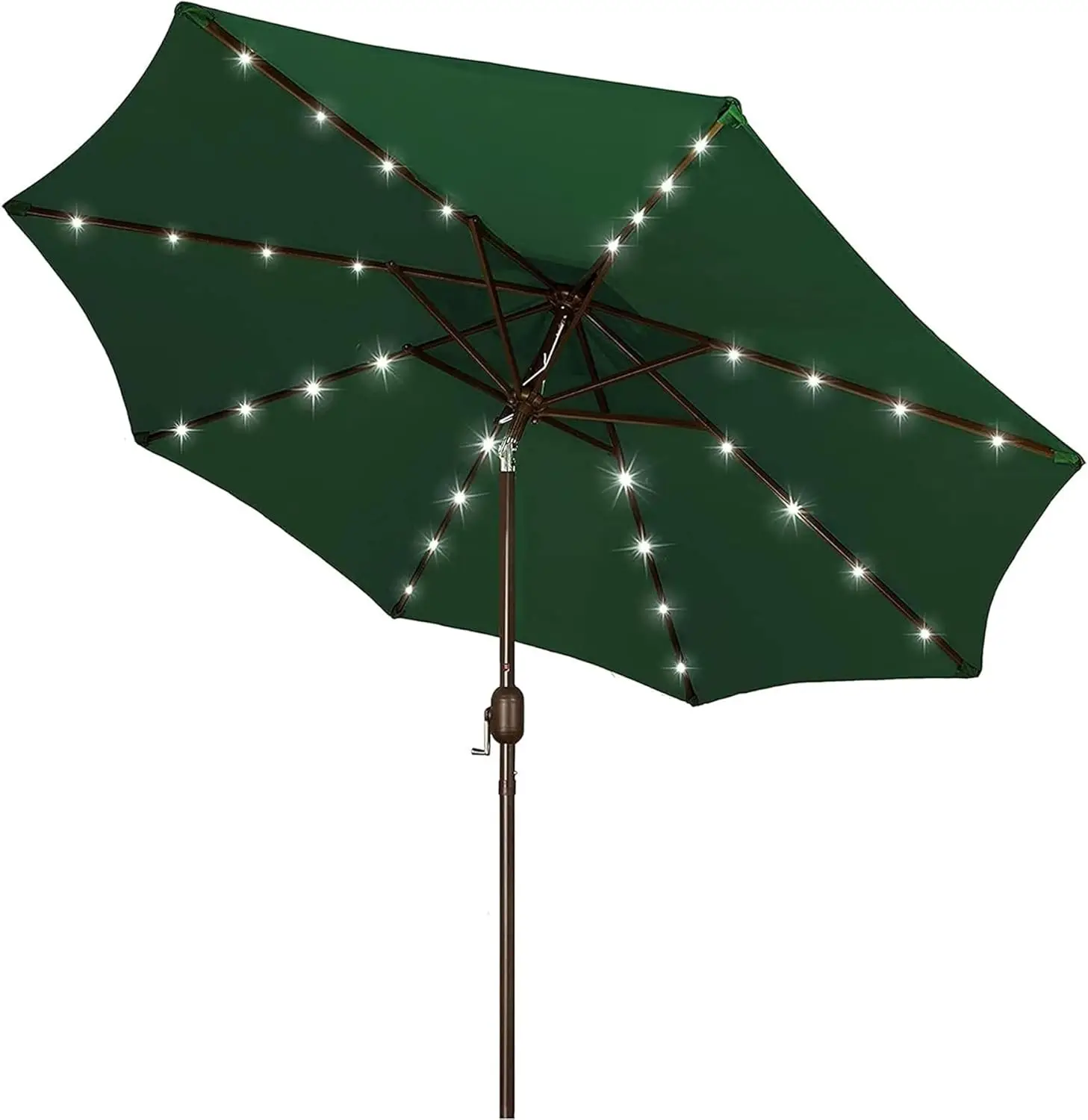 9 ft Solar Umbrella, 32 LED Lighted Patio Umbrella, Table Market Umbrella, Outdoor Umbrella for Garden, Deck, Backyard