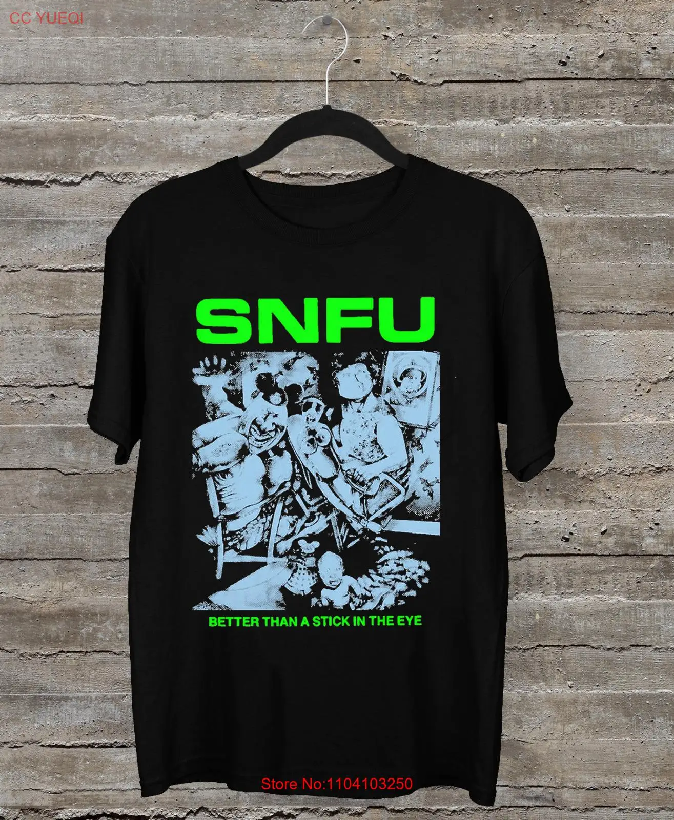 NEW SNFU Better than a stick in the eye Black All Size Shirt AR339