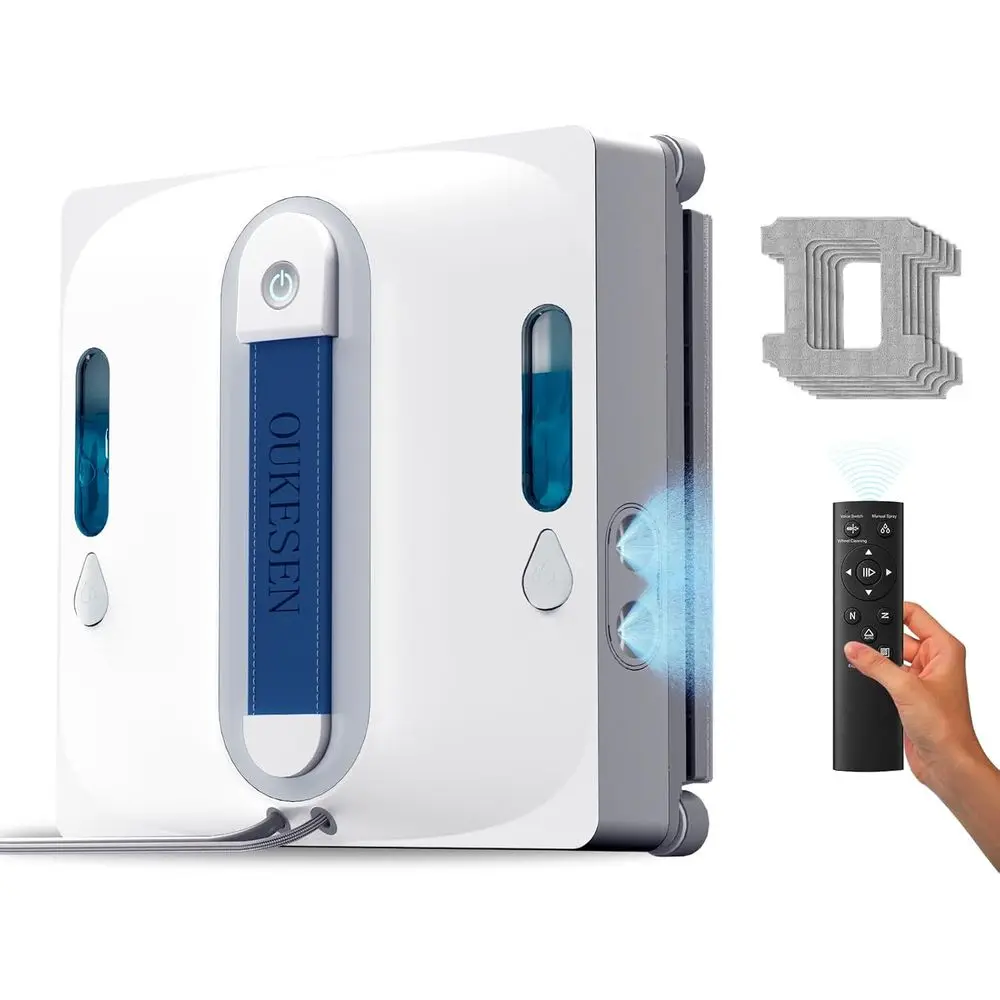 

Window Cleaning Robot,9000Pa Sauction & 75N Cleaning orce with 4 Water Spray Support 5 Cleaning es & Remote Control,Window Clean