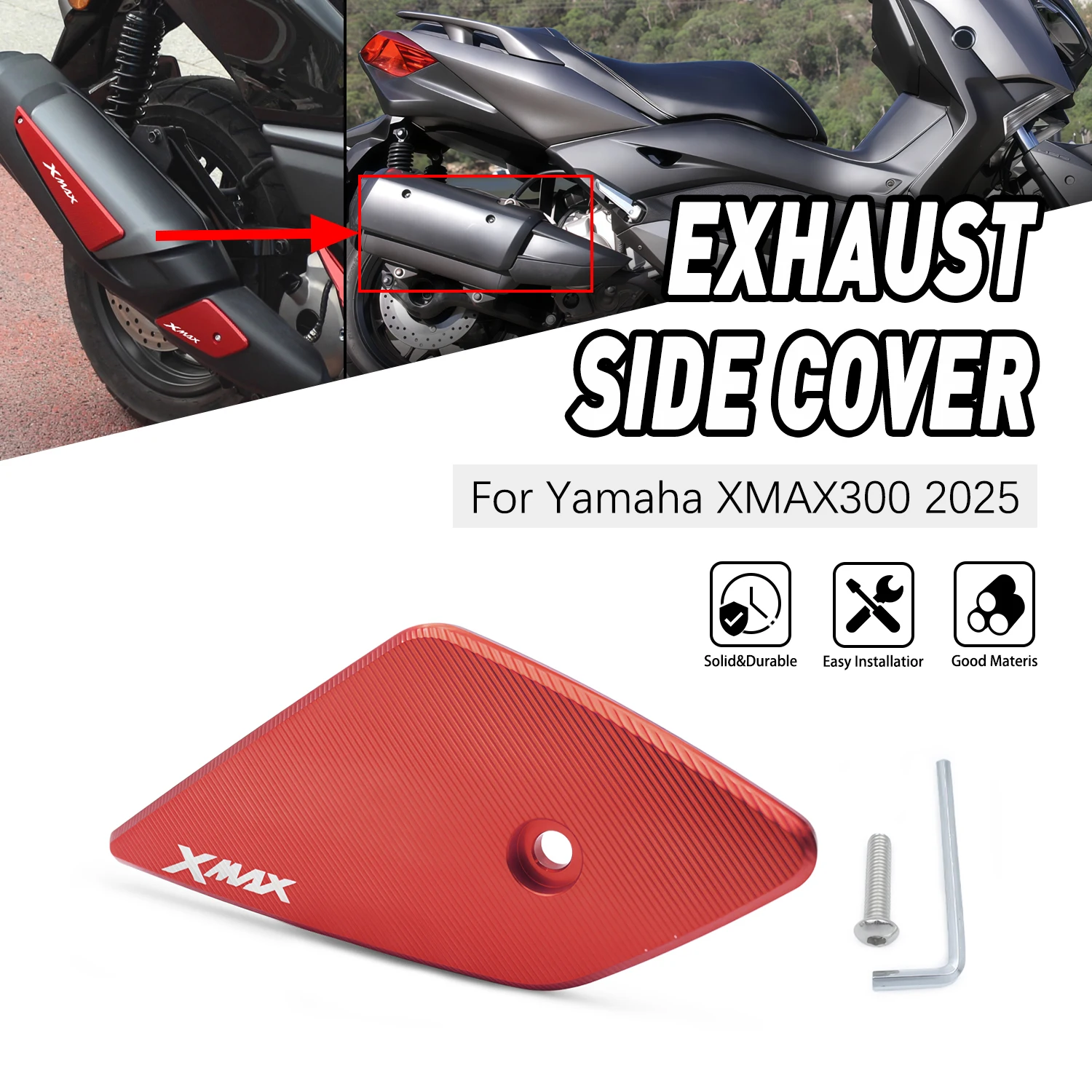 

Replacement Parts Exhaust side cover Protective Cover For YAMAHA XMAX300 XMAX250 XMAX 300 250 2025 Motorcycle Parts