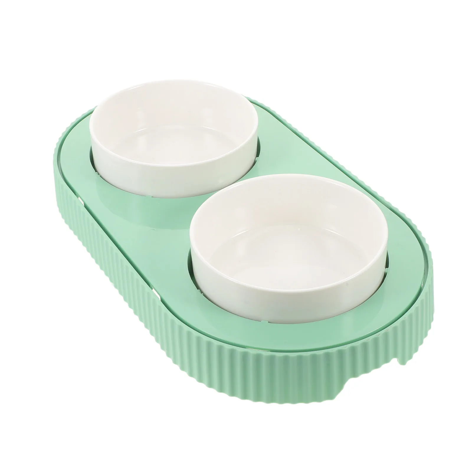 

1Set Heated Indoor Ceramic Cat Bowl Detachable Double Bowls Pet Food Water Warmer Thermal Feeder Winter Cold Weather Heated Pet