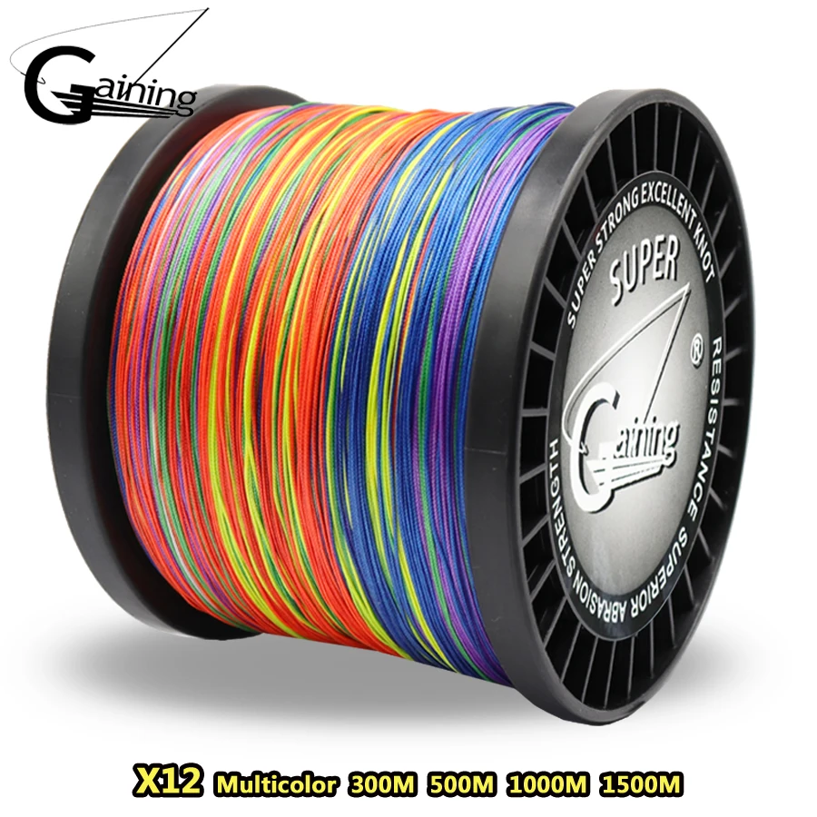 12 Strands 300m 500m 1000m 1500m PE Braided Fishing Line Saltwater Fishing Weave Multifilament 12 Threads